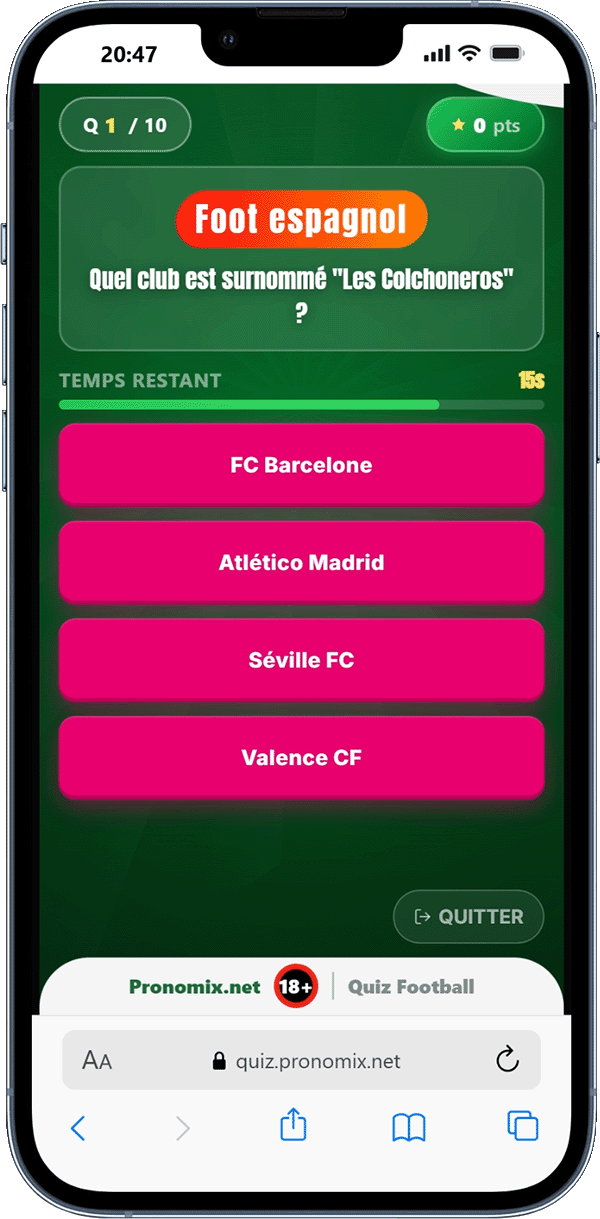 Question de quiz — Foot espagnol